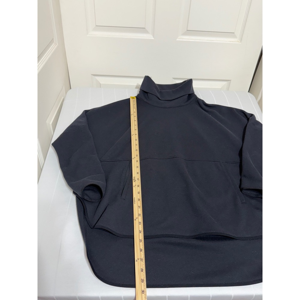 The North Face City Standard Poncho Black Funnel Neck Oversized Sweatshirt M/L - Picture 2 of 6